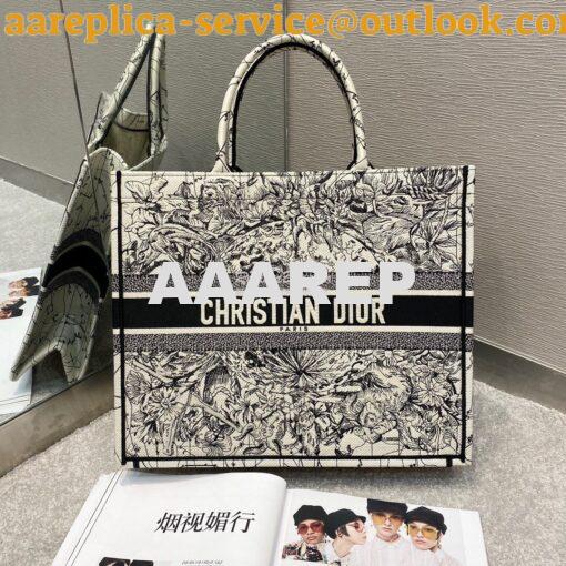 Replica Dior Book Tote M1286 Latte Multicolor Dior Zodiac Embroidery