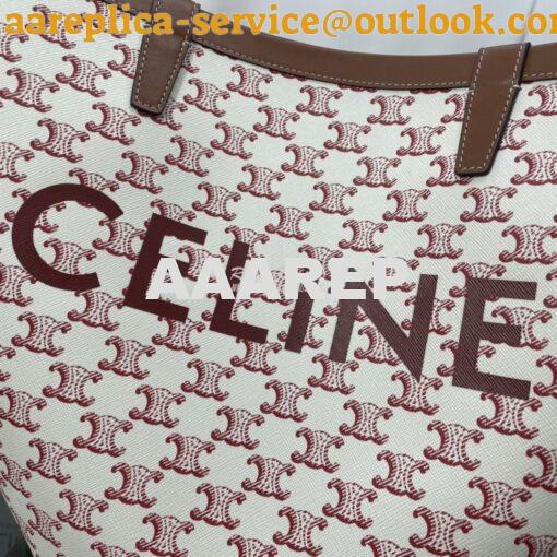 Replica Celine Medium couffin bag in triomphe canvas celine red print 4