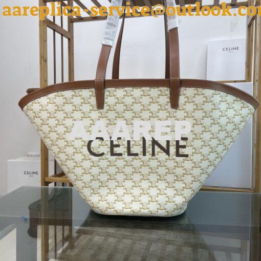 Replica Celine Medium couffin bag in triomphe canvas celine white prin