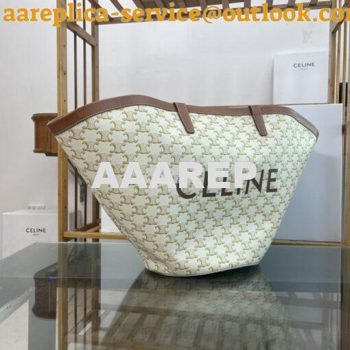 Replica Celine Medium couffin bag in triomphe canvas celine white prin 3