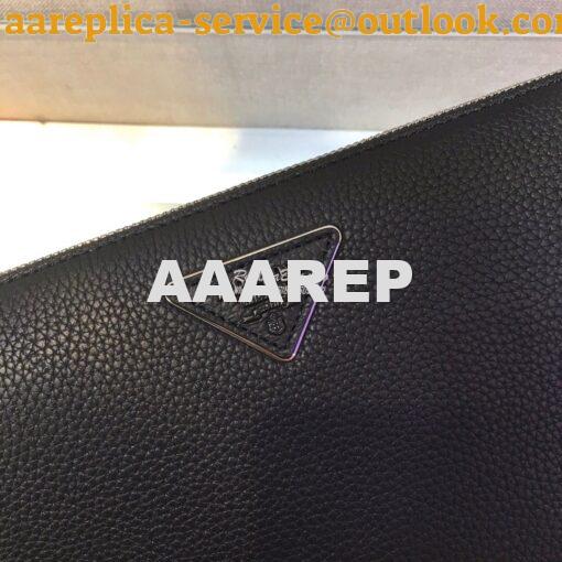 Replica Prada Leather Clutch 2VF001 Black 5