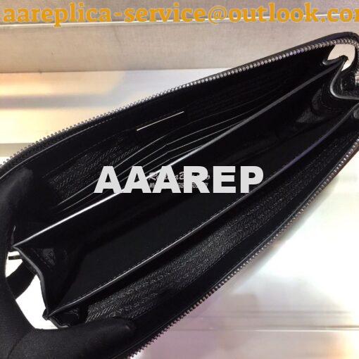 Replica Prada Leather Clutch 2VF001 Black 8