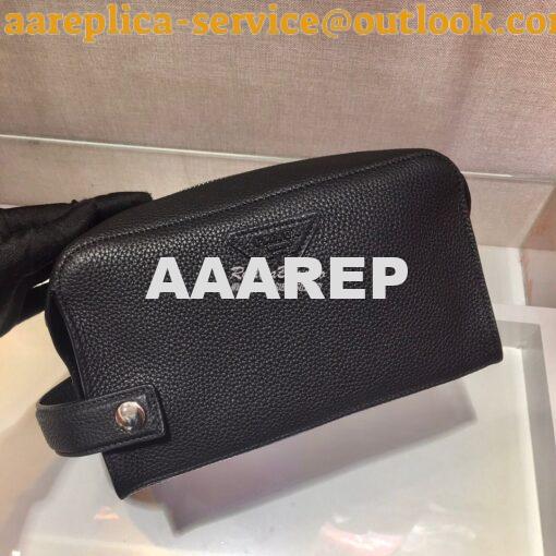 Replica Prada Leather Clutch 2VF027 Black 3