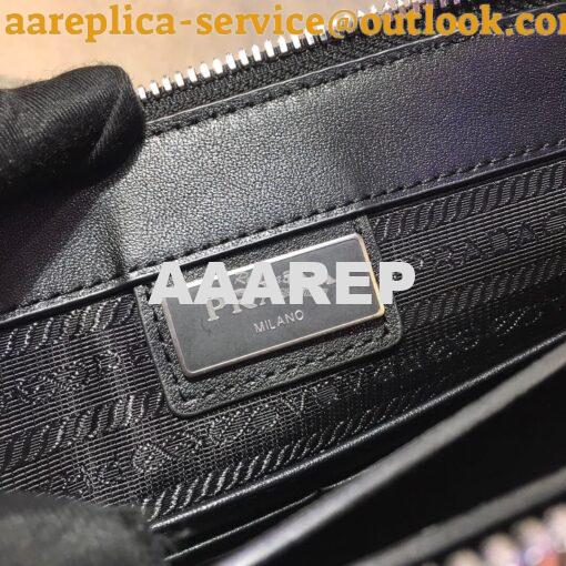 Replica Prada Leather Clutch 2VF001 Black 9