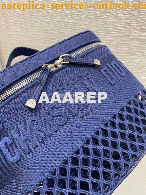 Replica Dior DiorTravel Vanity Case Bag S5480 Blue Mesh Embroidery 2