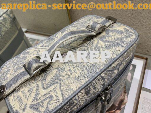 Replica Dior DiorTravel Vanity Case Bag S5480 Gray Toile de Jouy Embro 7