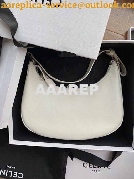 Replica Celine Ava Bag in Smooth Calfskin with Logo Print 193953 White 3