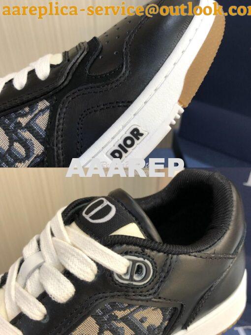 Replica Dior B27 Low-Top Sneaker Black Smooth Calfskin with Dior Obliq 6