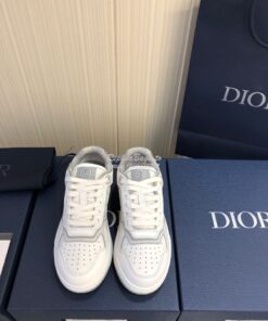 Replica Dior B27 Low-Top Sneaker White and Gray Smooth Calfskin with W 2