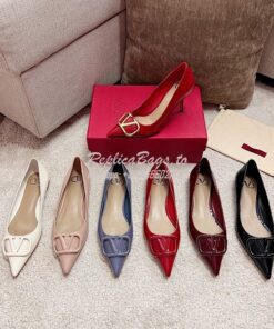 Replica Valentino VLogo Signature Patent Calfskin Ballerina / Heeled U