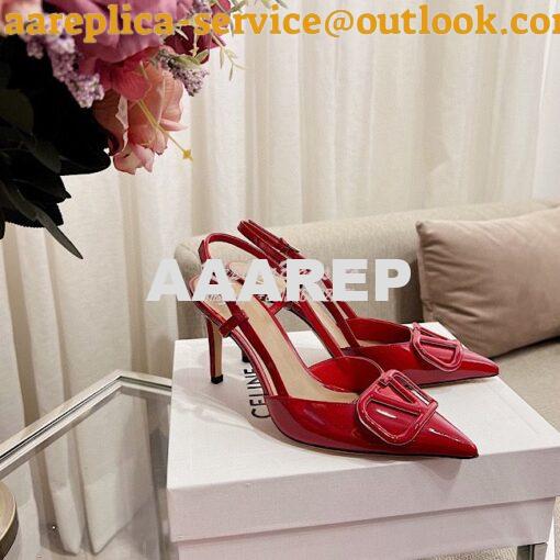 Replica Valentino Vlogo Signature Patent Leather Slingback Pump  VW0S0 15