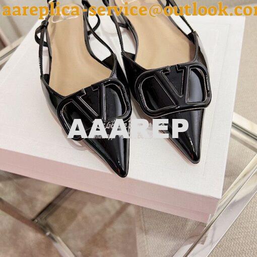 Replica Valentino Vlogo Signature Patent Leather Slingback Pump  VW0S0 30