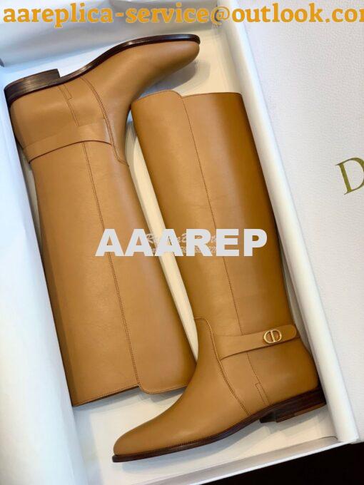 Replica Dior Empreinte Boot Black Soft Calfskin KCI607 Ochre 2