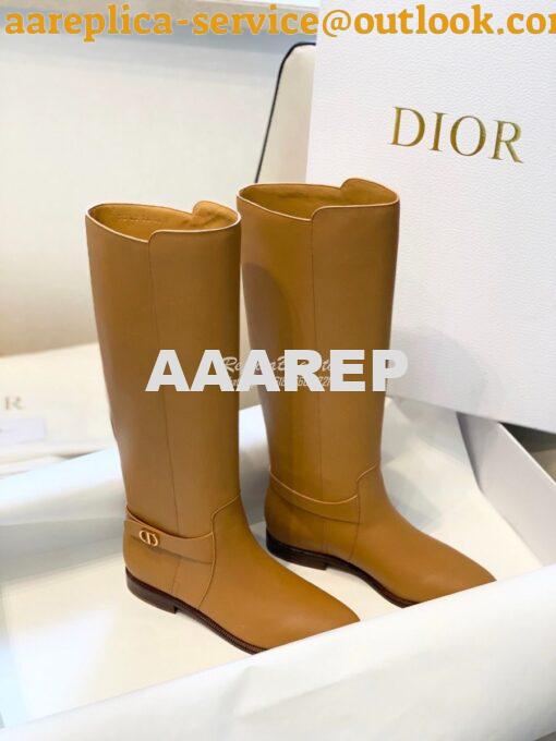 Replica Dior Empreinte Boot Black Soft Calfskin KCI607 Ochre 3