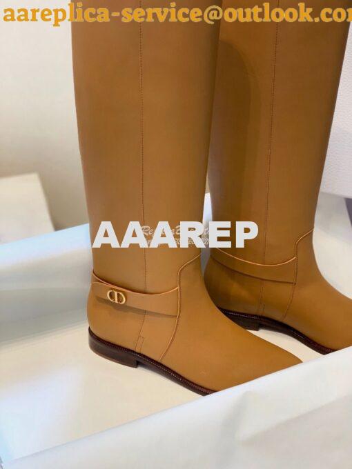 Replica Dior Empreinte Boot Black Soft Calfskin KCI607 Ochre 4