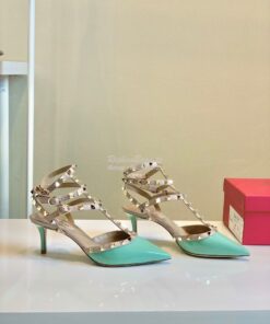 Replica Valentino Garavani Rockstud Caged Pump 65mm Green 2