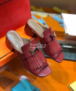 Replica Hermes Alma Sandal 2.2'' Heel H201094 Wine 2