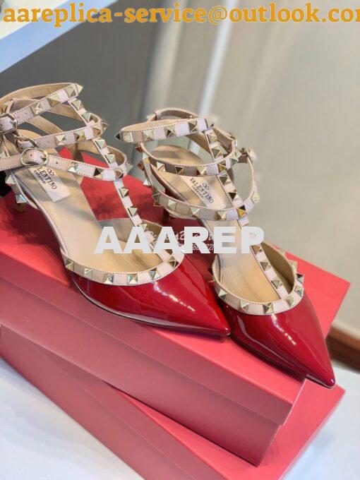 Replica Valentino Garavani Rockstud Caged Pump 65mm Wine 7