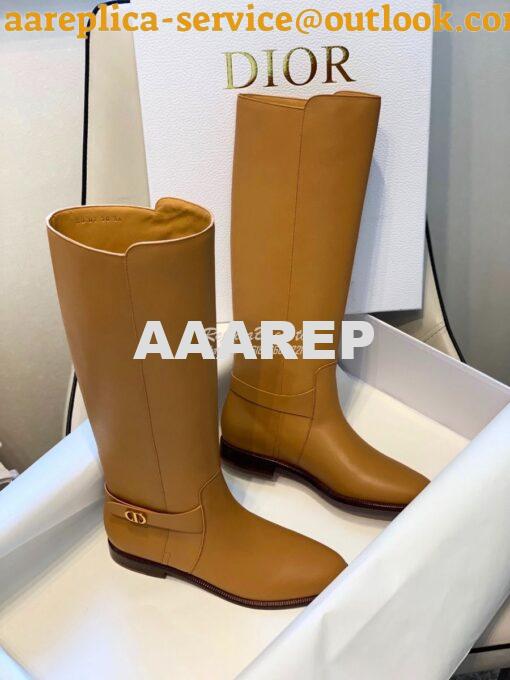 Replica Dior Empreinte Boot Black Soft Calfskin KCI607 Ochre 8