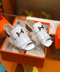 Replica Hermes Alma Sandal 2.2'' Heel H201094 White