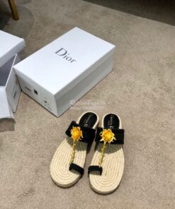 Replica Dior Jardin Thong Sandal KCQ417 Black 2