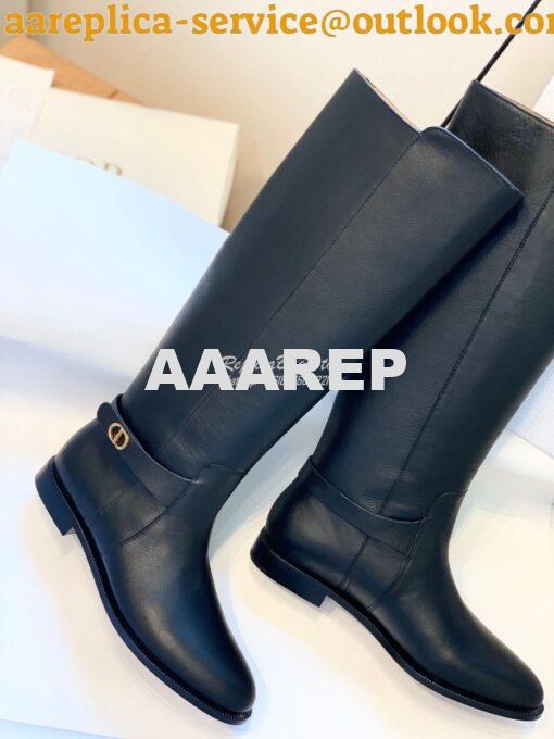 Replica Dior Empreinte Boot Black Soft Calfskin KCI607 Black 7