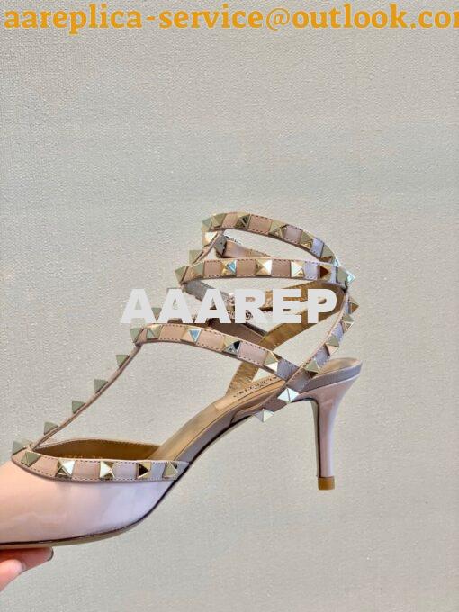 Replica Valentino Garavani Rockstud Caged Pump 65mm Pink 7