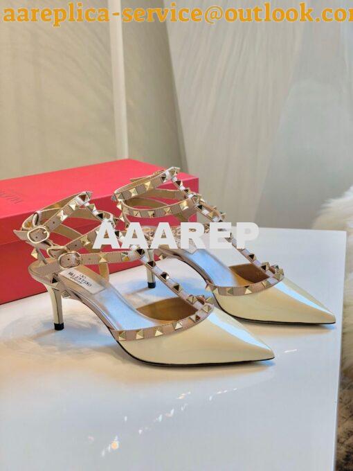 Replica Valentino Garavani Rockstud Caged Pump 65mm Ivory