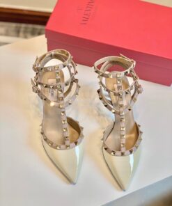 Replica Valentino Garavani Rockstud Caged Pump 65mm Ivory 2