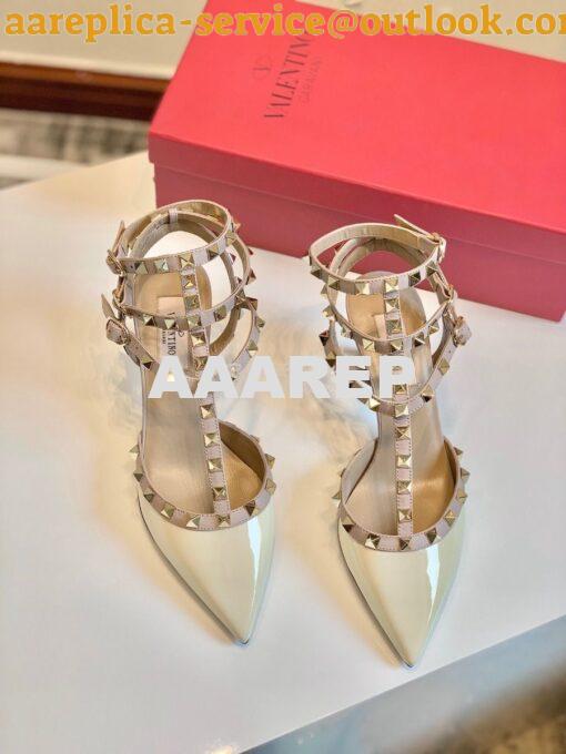 Replica Valentino Garavani Rockstud Caged Pump 65mm Ivory 2