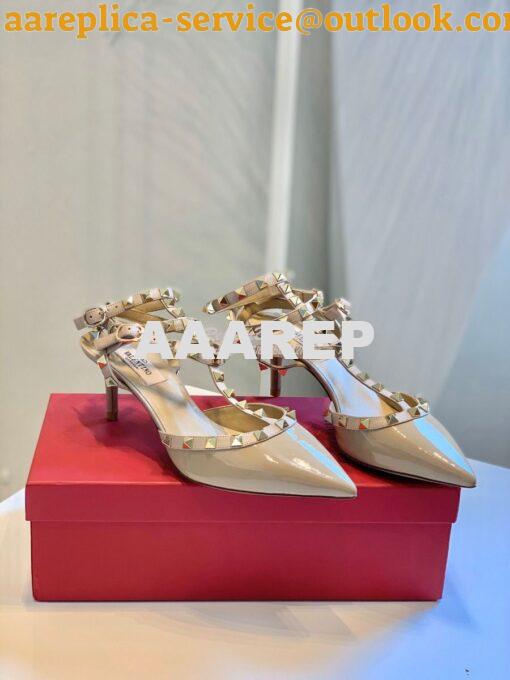 Replica Valentino Garavani Rockstud Caged Pump 65mm Nude