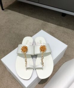 Replica Dior Jardin Thong Sandal KCQ417 Calfskin White