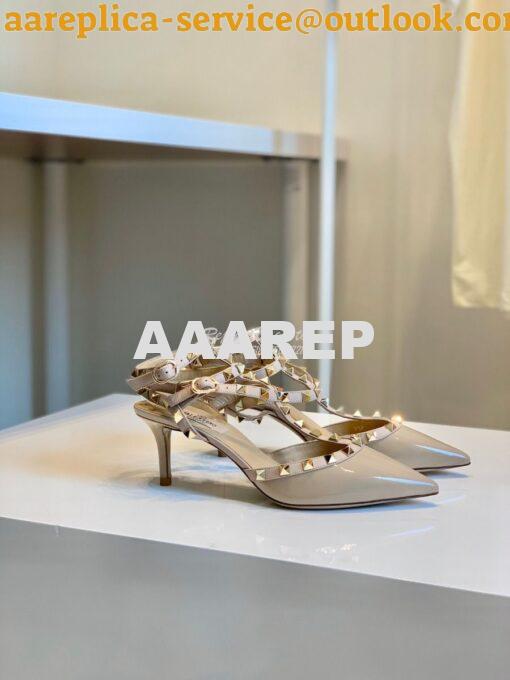 Replica Valentino Garavani Rockstud Caged Pump 65mm Nude 2