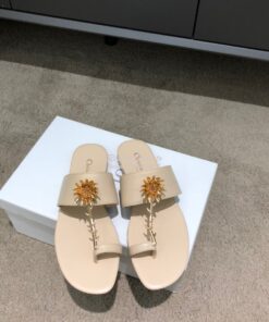 Replica Dior Jardin Thong Sandal KCQ417 Calfskin Beige 2