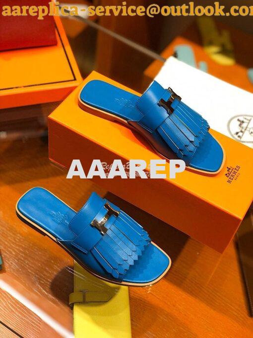 Replica Hermes Auteuil Sandal H201089 Blue 2