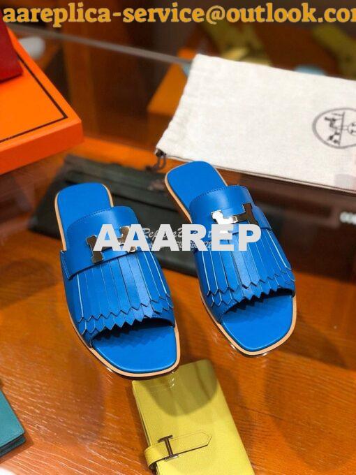 Replica Hermes Auteuil Sandal H201089 Blue 3