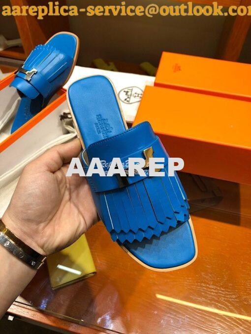 Replica Hermes Auteuil Sandal H201089 Blue 4