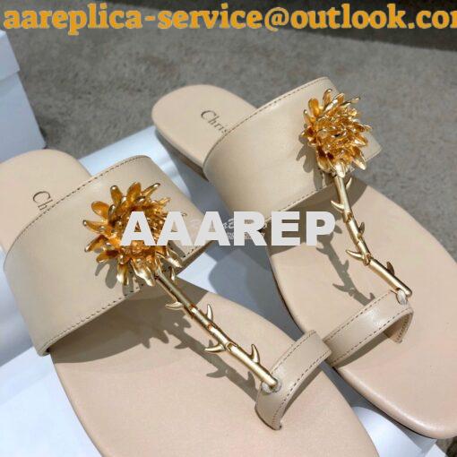 Replica Dior Jardin Thong Sandal KCQ417 Calfskin Beige 6