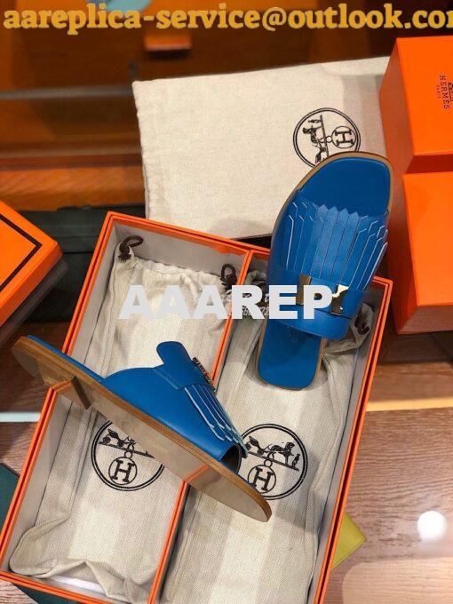 Replica Hermes Auteuil Sandal H201089 Blue 6