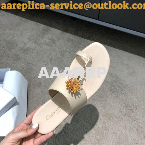 Replica Dior Jardin Thong Sandal KCQ417 Calfskin Beige 8