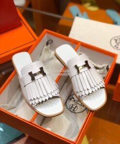 Replica Hermes Auteuil Sandal H201089 White