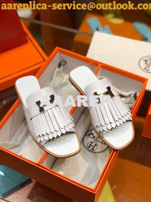 Replica Hermes Auteuil Sandal H201089 White