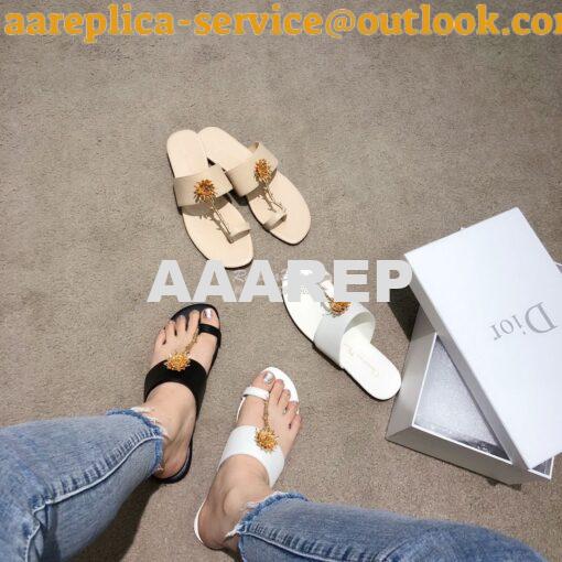 Replica Dior Jardin Thong Sandal KCQ417 Calfskin Beige 10