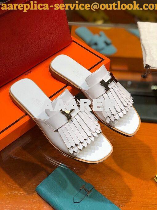 Replica Hermes Auteuil Sandal H201089 White 2