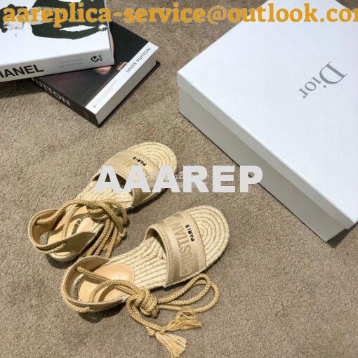 Replica Dior Granville Mule Espadrille With Laces KDB596 Beige