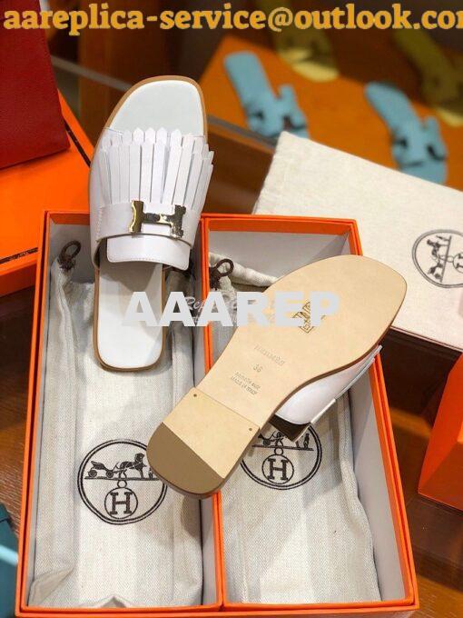 Replica Hermes Auteuil Sandal H201089 White 7