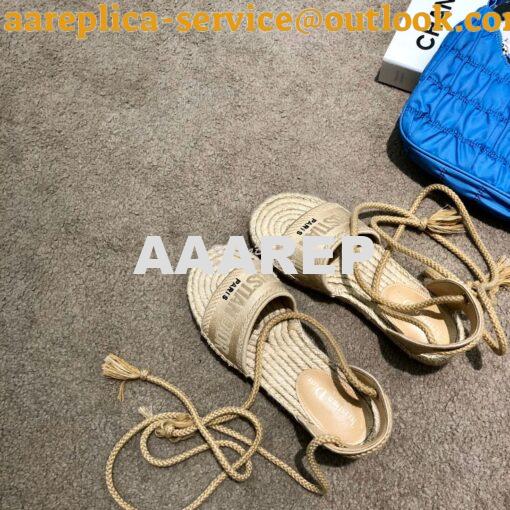 Replica Dior Granville Mule Espadrille With Laces KDB596 Beige 3