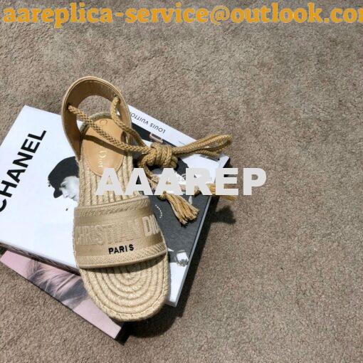 Replica Dior Granville Mule Espadrille With Laces KDB596 Beige 4