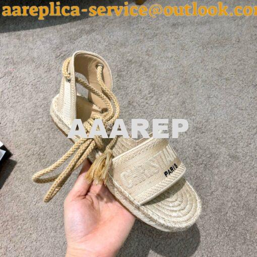 Replica Dior Granville Mule Espadrille With Laces KDB596 Beige 5