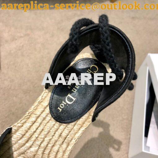 Replica Dior Granville Mule Espadrille With Laces KDB596 Black Embroid 9